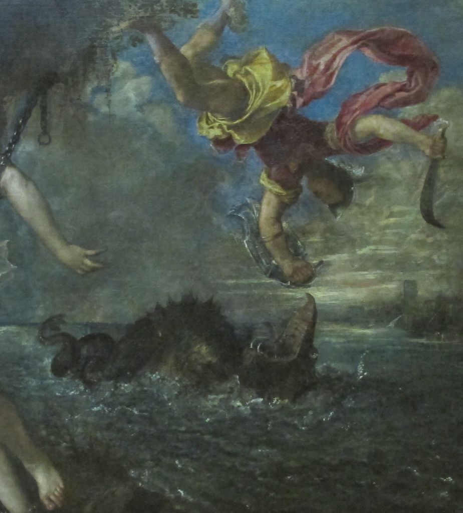 Perseus and Andromeda Rescue and Sea Monster detail in Perseus and Andromeda